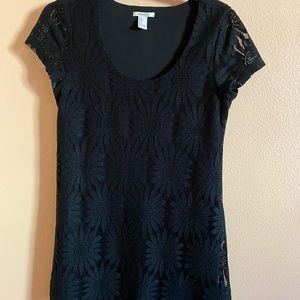 Black Lace Sunflower Dress